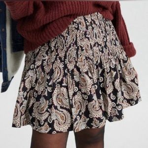 Anthropologie Adorable pleated paisley mini skirt size XSP